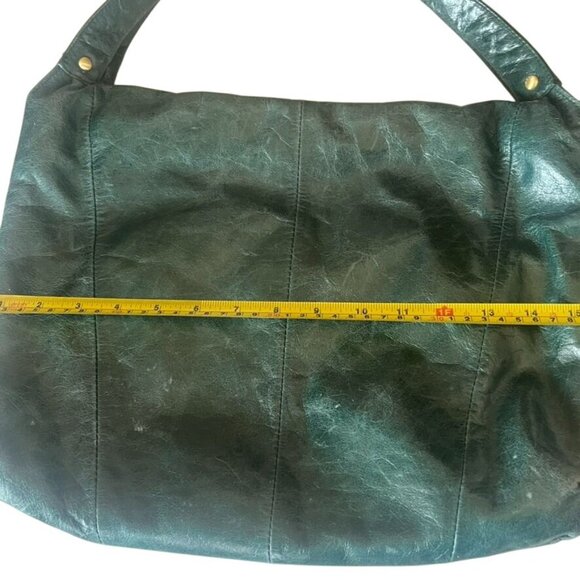 Hobo The Original Green Leather Shoulder Bag With Floral Lining Dress or Casual